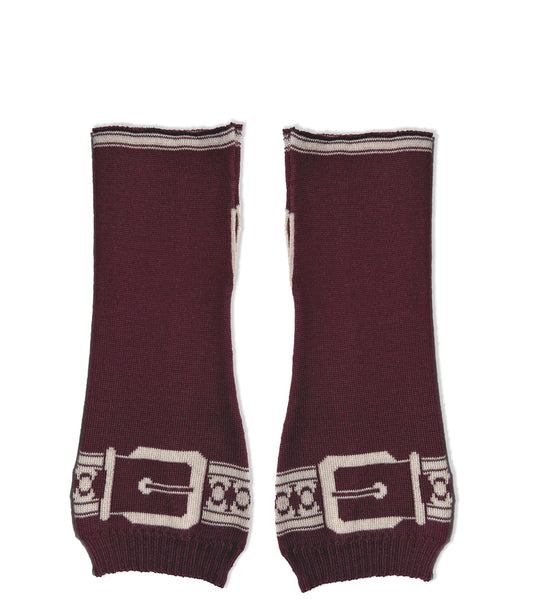 Snaffle Short Handwarmers Plum/Taupe