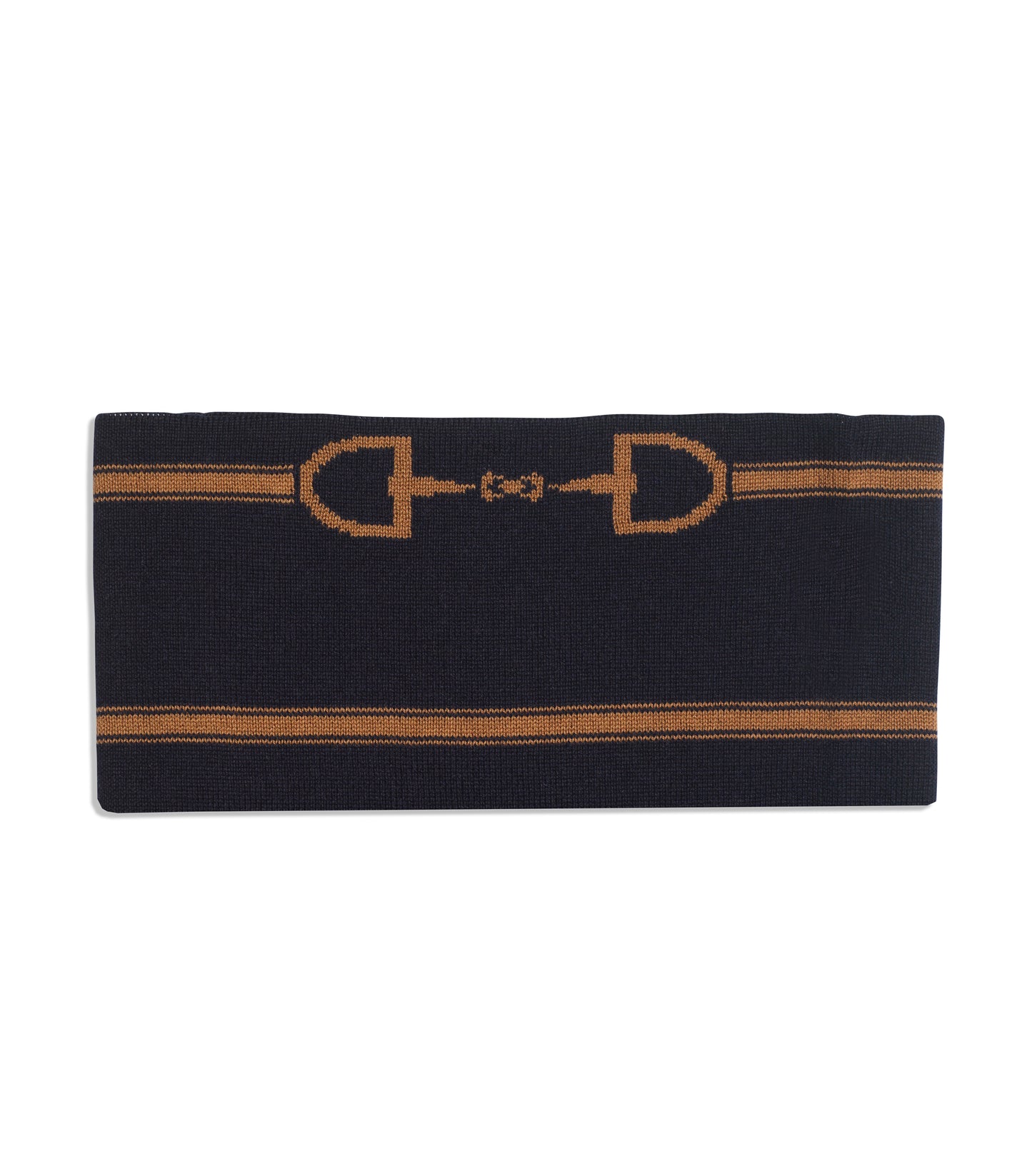 Snaffle Headband / Snood Navy/Tan