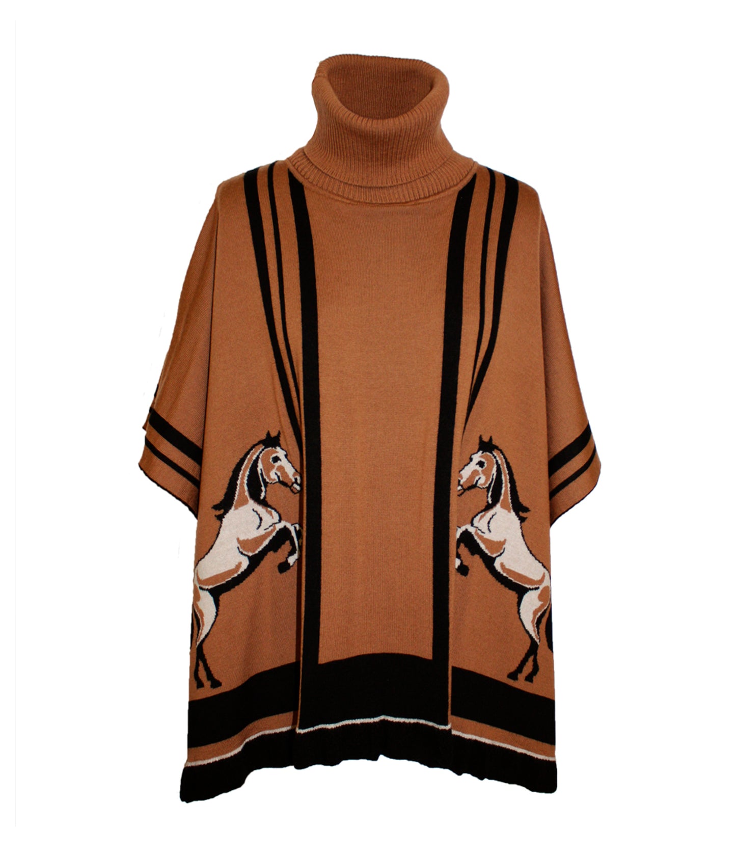 Signature Stallion Poncho Tan/Black