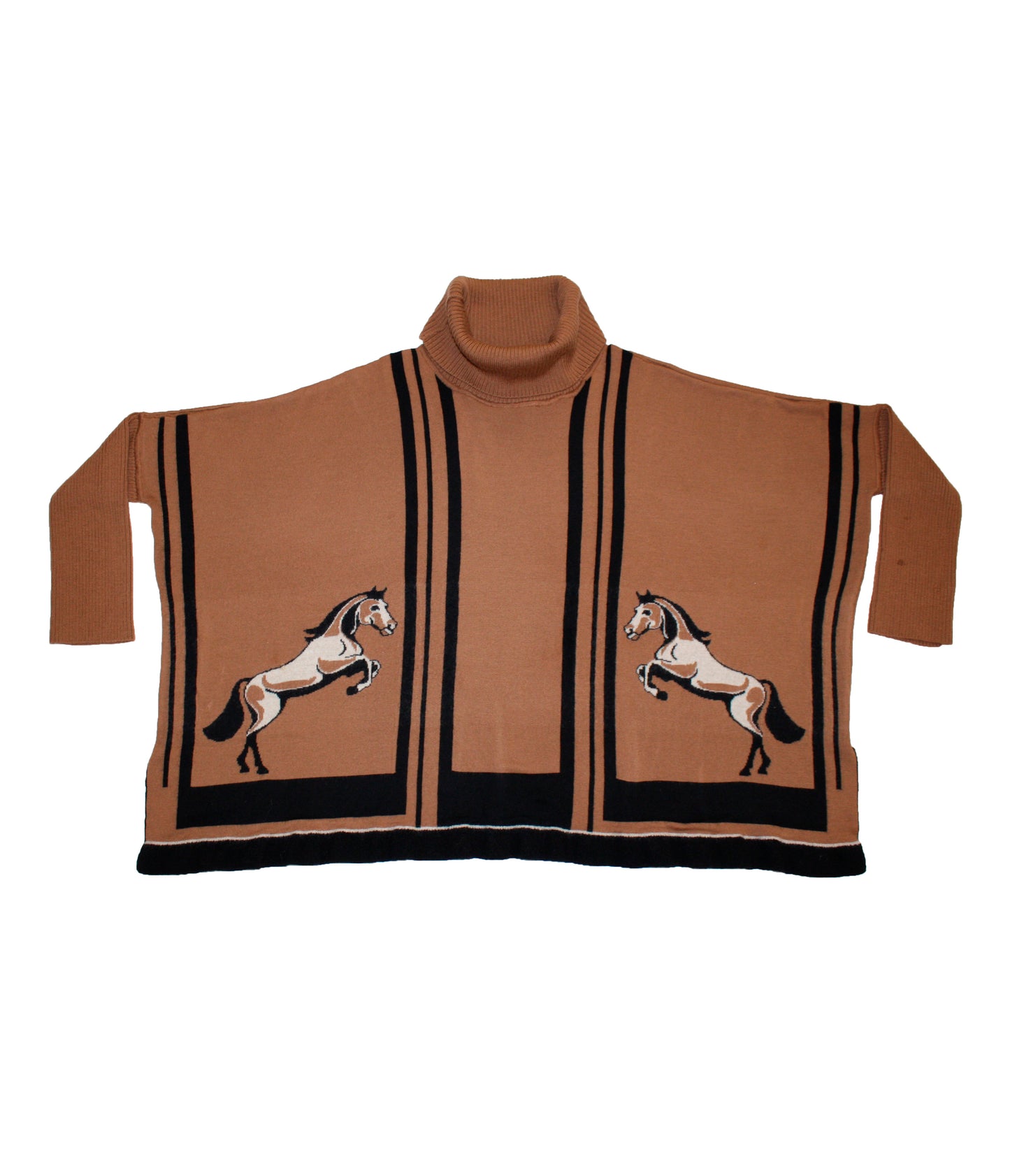Signature Stallion Poncho Tan/Black