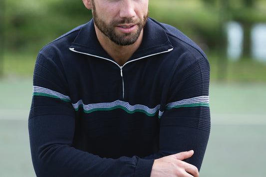 OUTLET: SW19 Quarter-Zip Jumper Navy