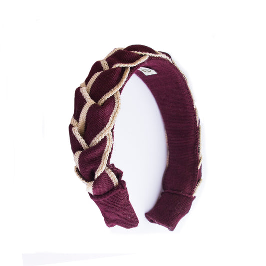 Signature Plait Hairband Plum/Taupe