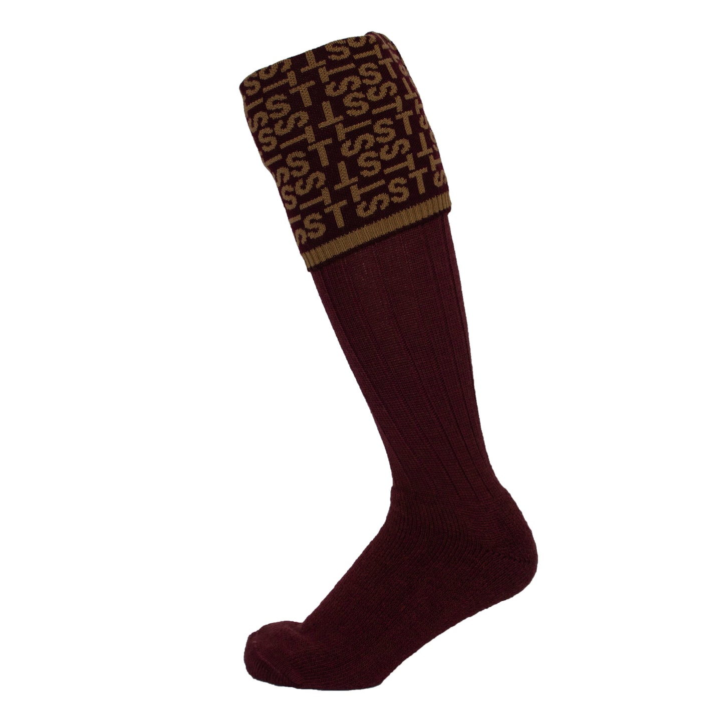 Personalised Monogrammed Boot Socks Plum/Tan