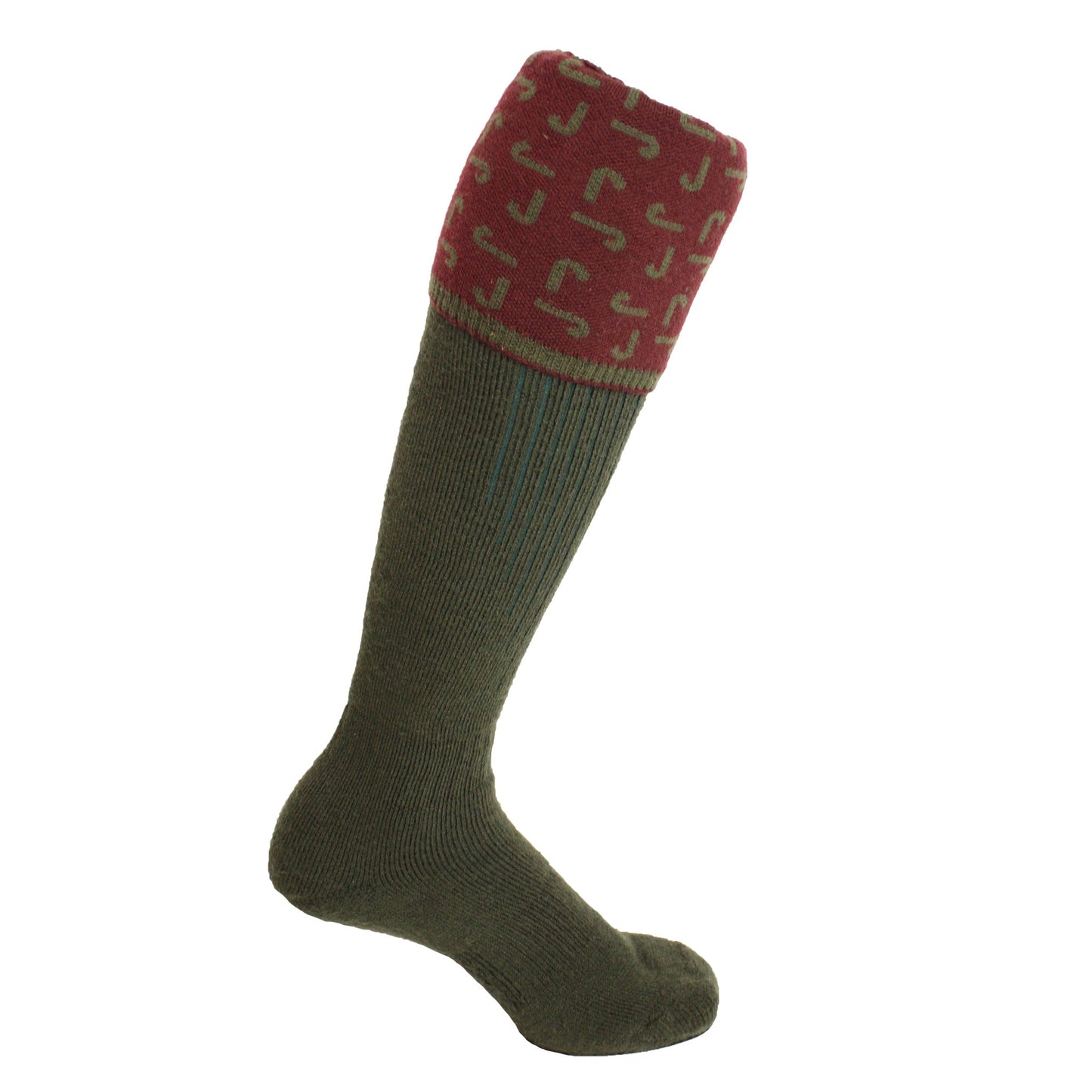 Personalised Monogrammed Boot Socks Plum/Olive