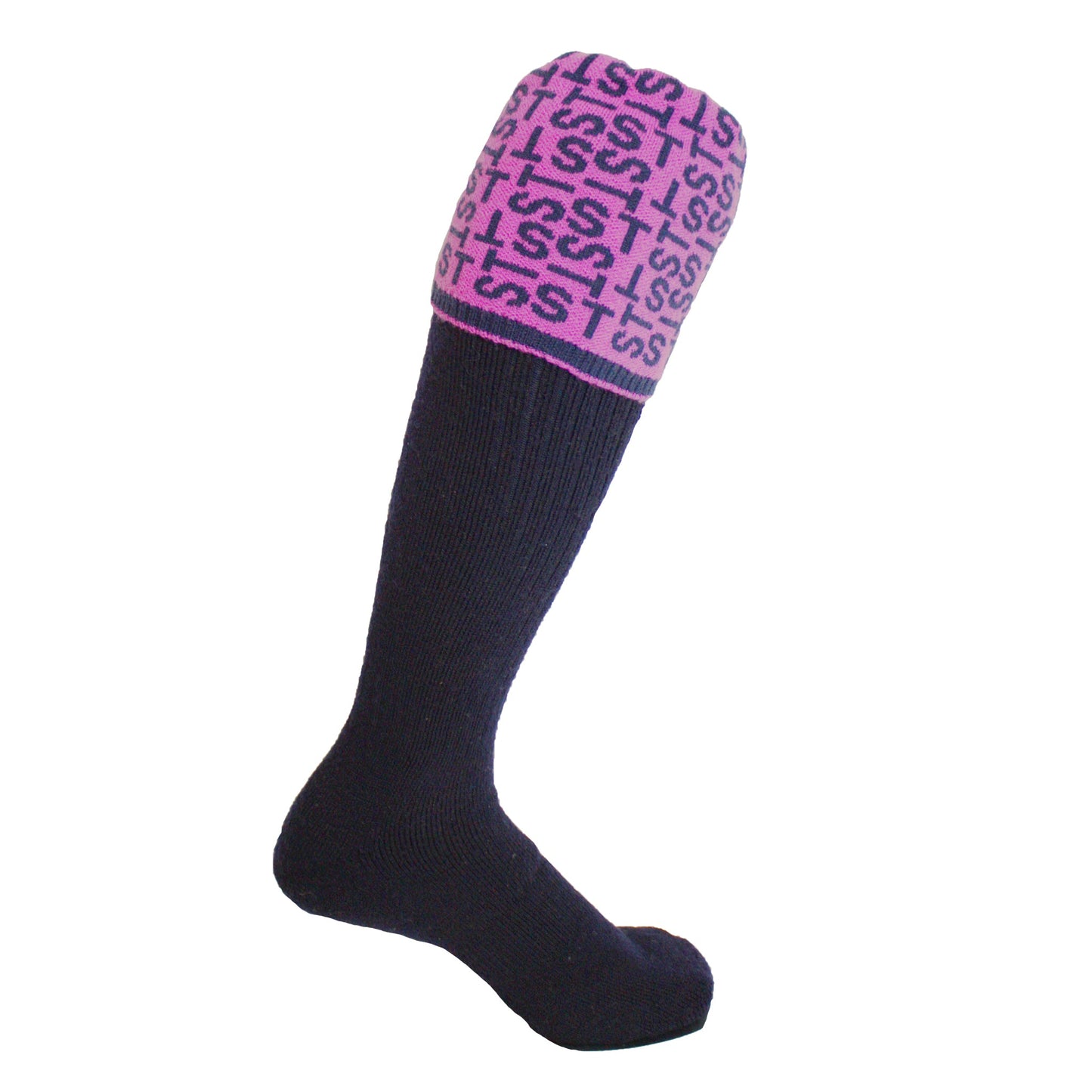 Personalised Monogrammed Boot Socks Pink/Navy