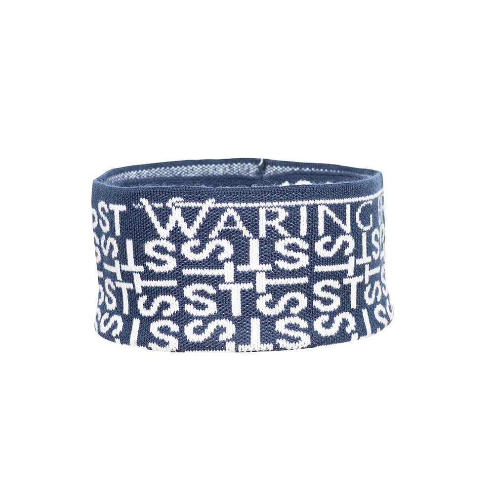 Ski-Style Monogram Pattern Headband Navy/White