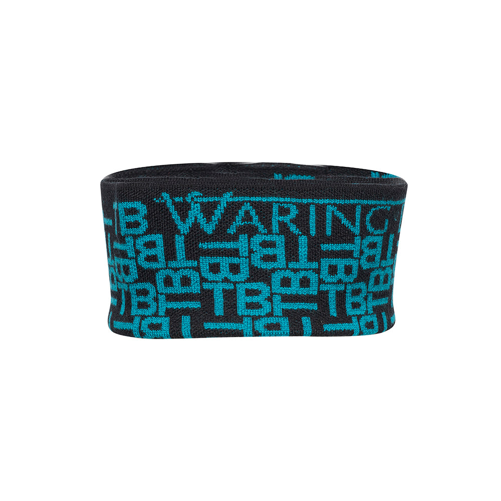 Ski-Style Monogram Pattern Headband Black/Teal