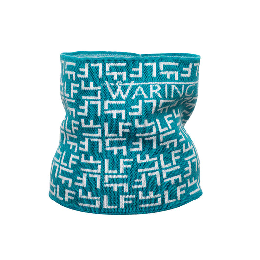Ski-Style  Monogram Pattern Snood Teal/White