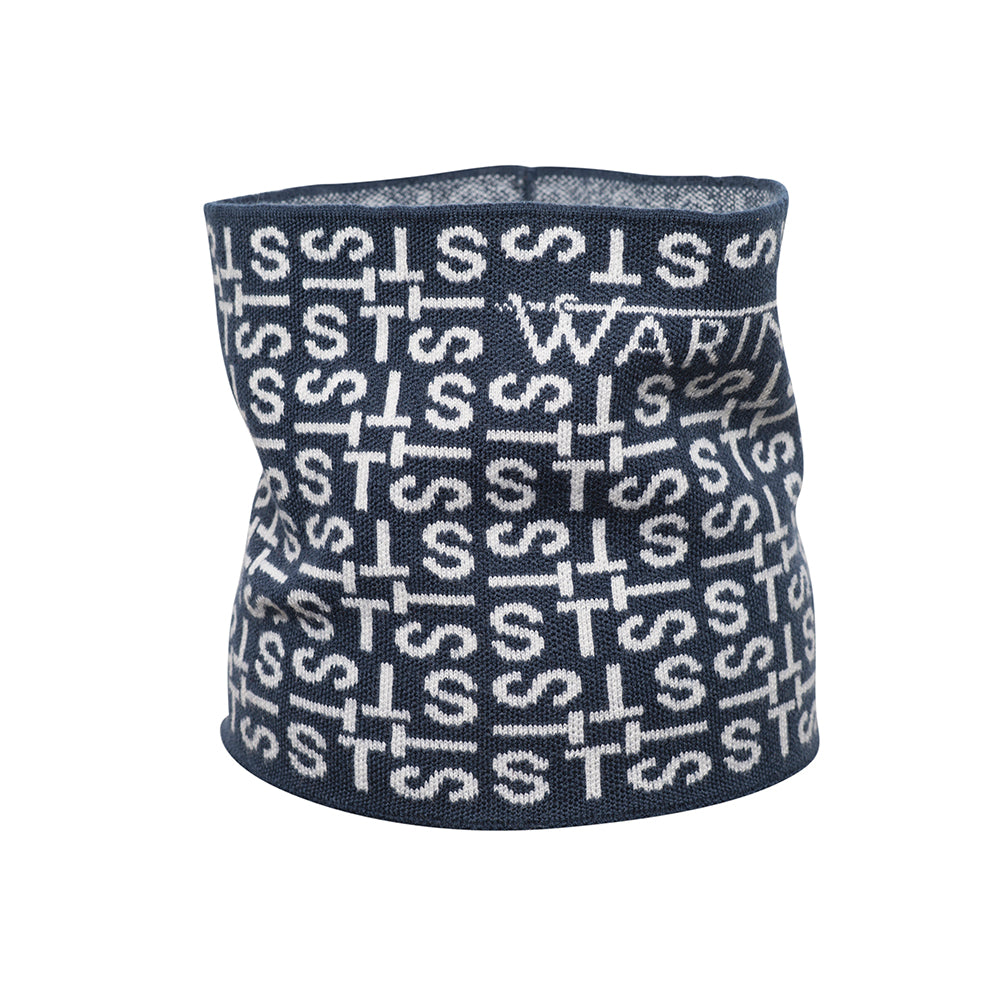 Ski-Style Monogram Pattern Snood Navy/White