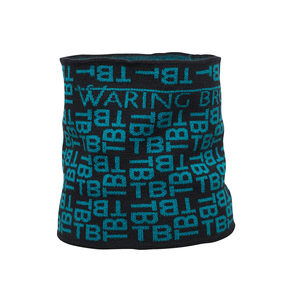 Ski-Style Monogram Pattern Snood Black/Teal