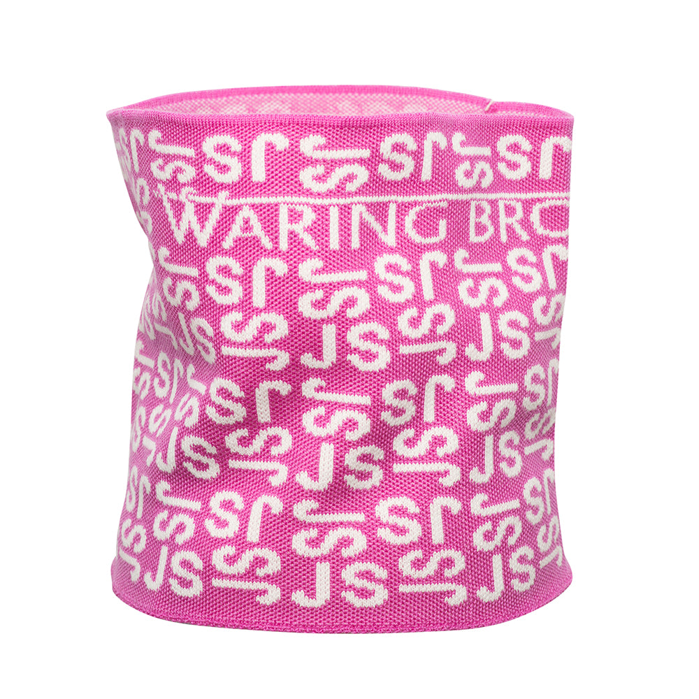 Ski-Style Monogram Pattern Snood Hot Pink/White