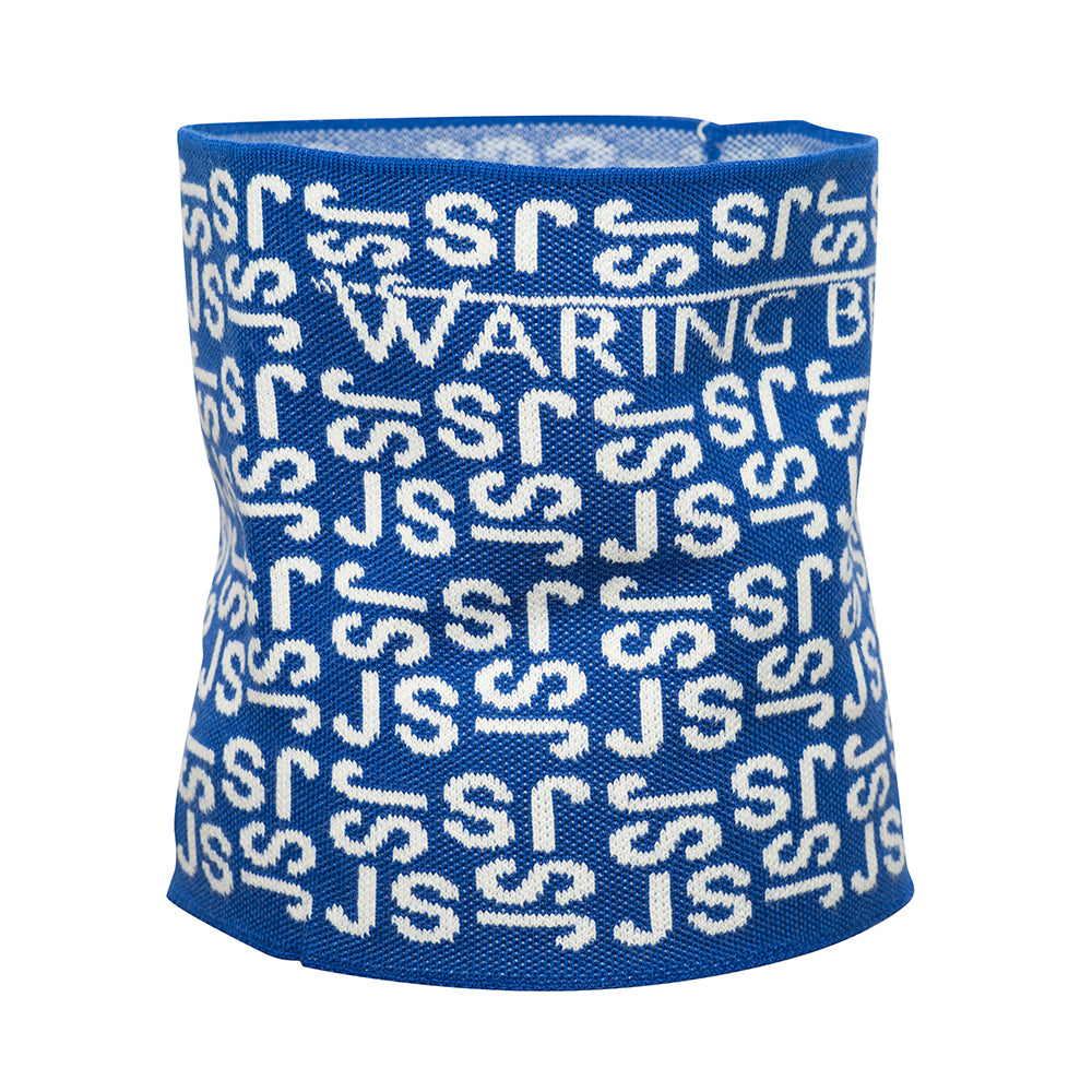 Ski-Style Monogram Pattern Snood Cobalt/White