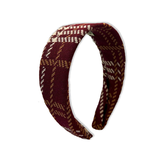 Highland Tartan Hairband Burgundy