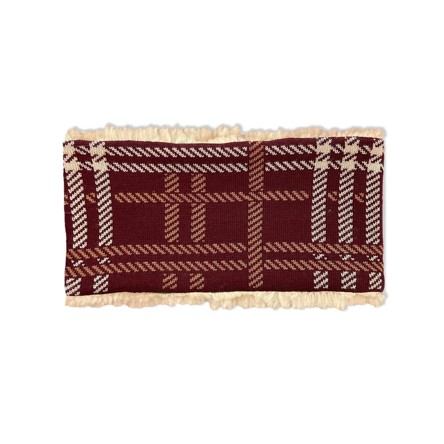 Highland Tartan Headband Burgundy