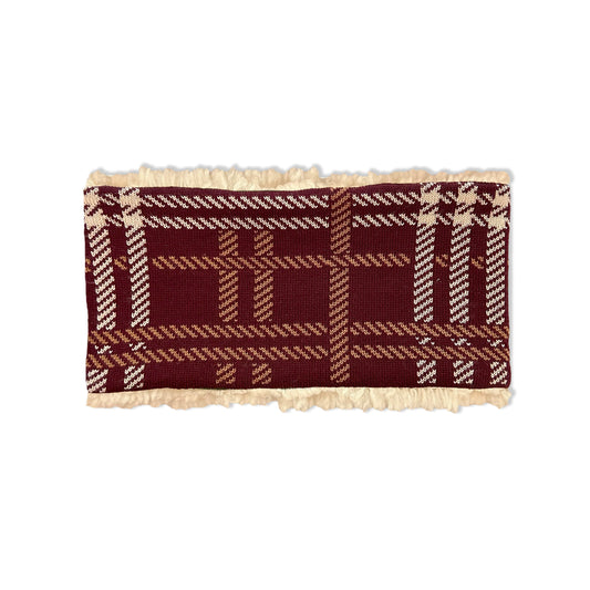 Highland Tartan Headband Burgundy