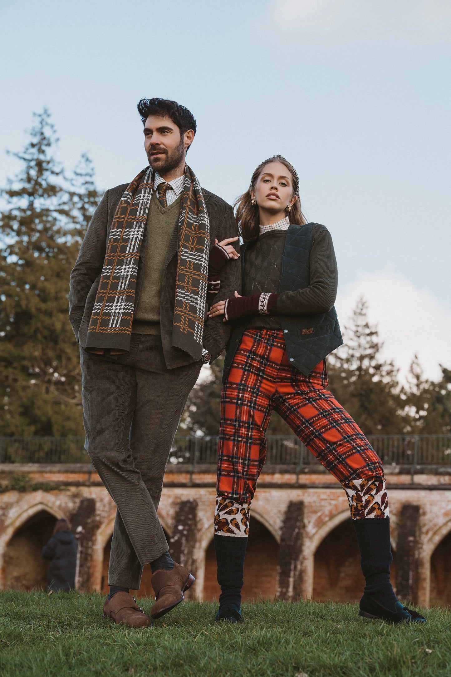 Highland Tartan Scarf Heather