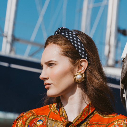 OUTLET: Polka Knot Hairband Gold/White