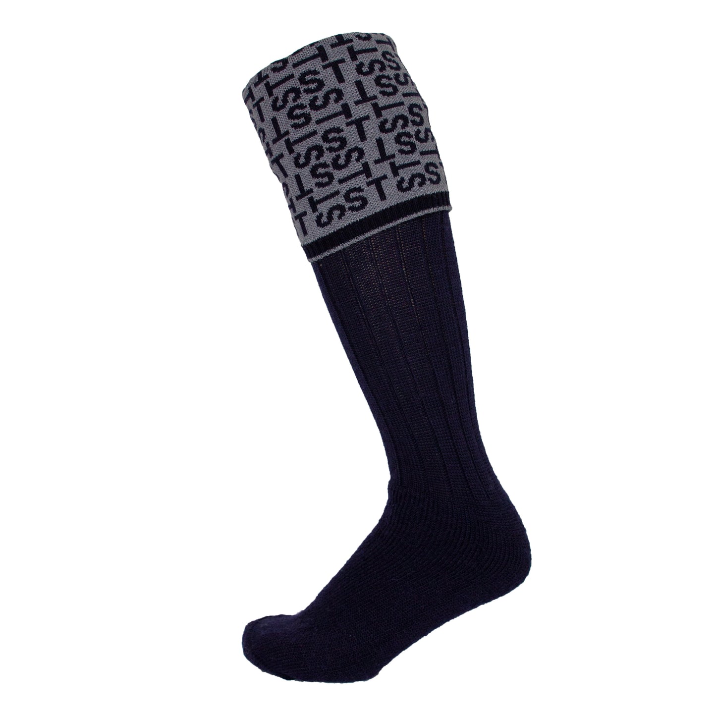 Personalised Monogrammed Boot Socks Grey/Navy