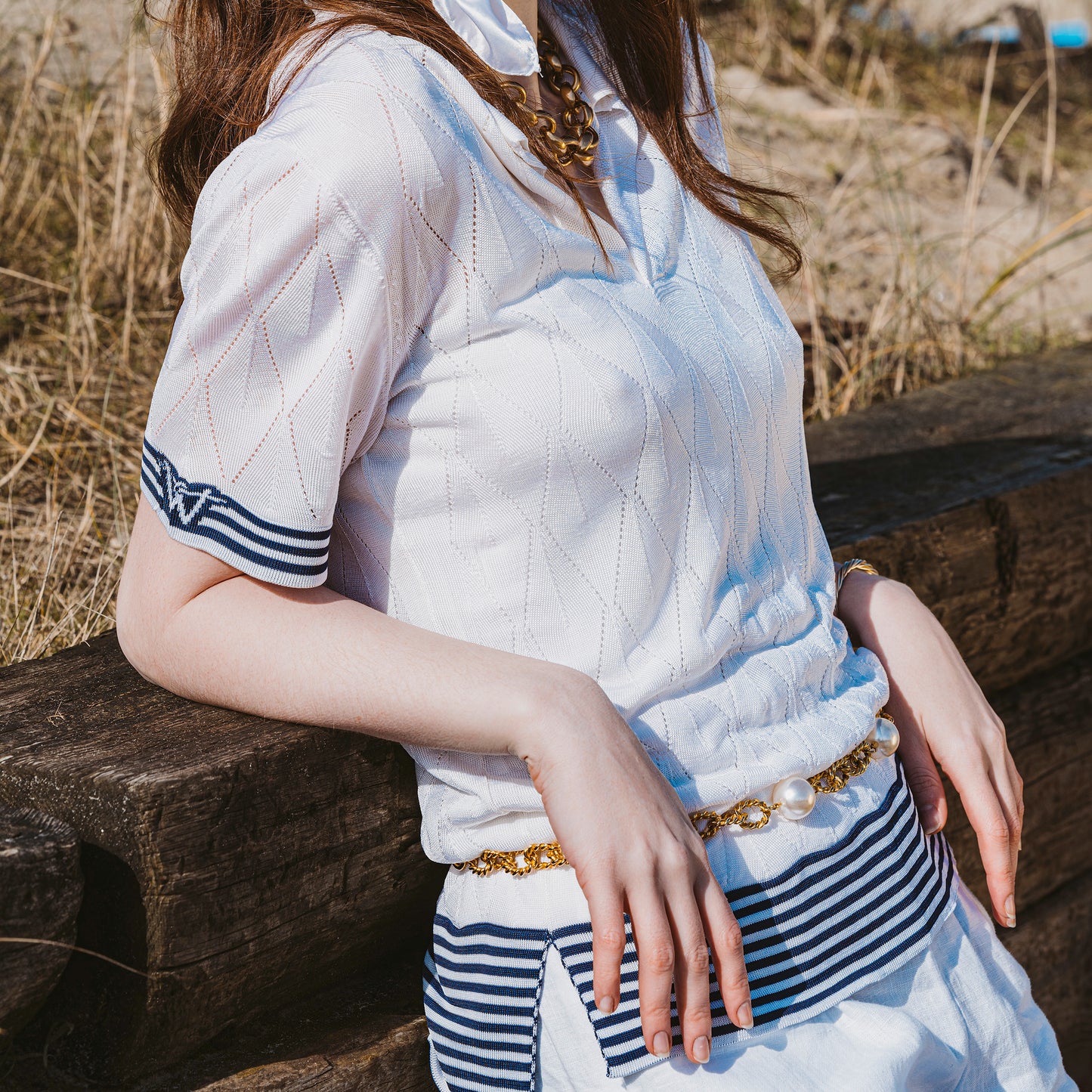 Diamond Polo Tee Gold
