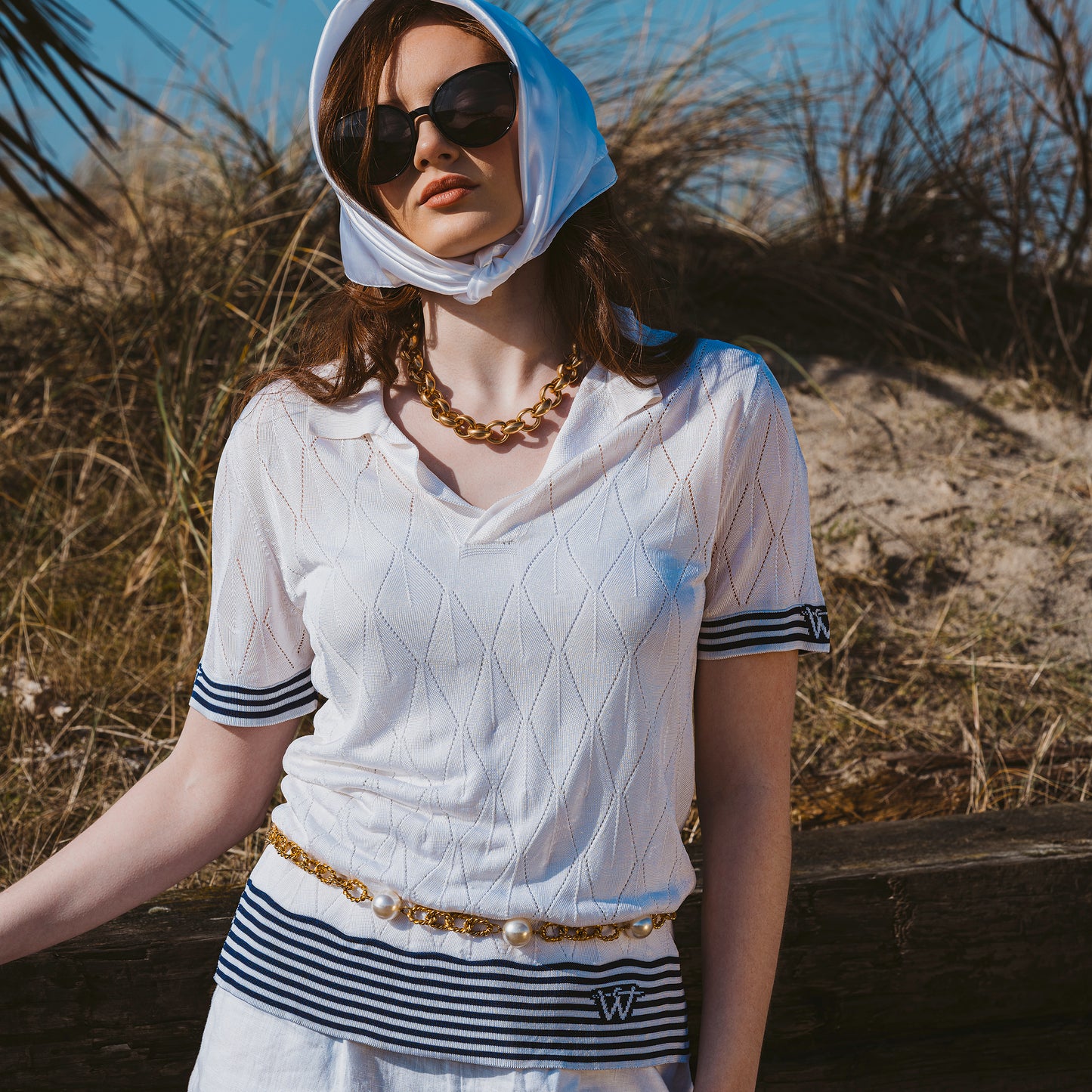 Diamond Polo Tee Gold