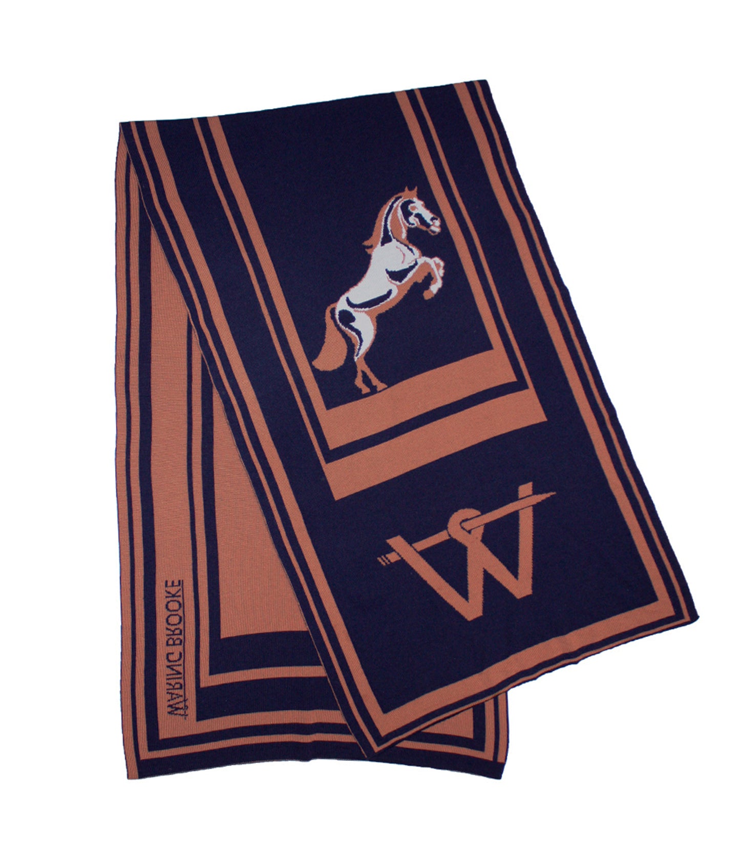 Signature XL Stallion Scarf Navy/Tan