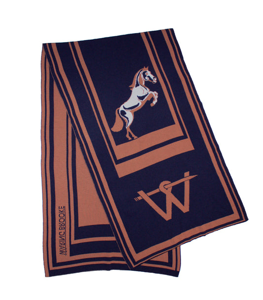 Signature XL Stallion Scarf Navy/Tan