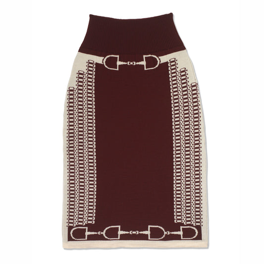 Snaffle Longline Skirt Plum/Taupe
