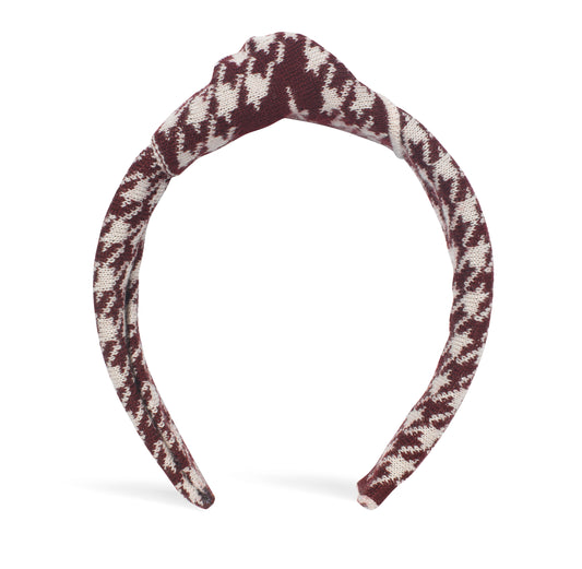 Houndstooth Hairband Plum