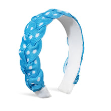 Load image into Gallery viewer, sea blue hairband polka dot plait nautical summer vibes