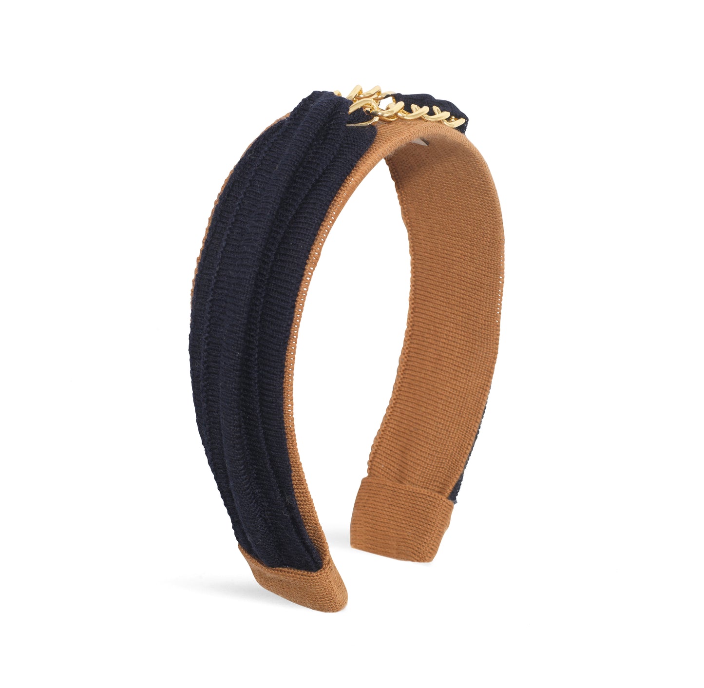 Loop Chain Hairband Navy/Tan