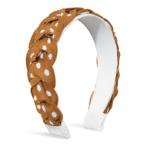 Load image into Gallery viewer, gold hairband polka dot plait nautical summer vibes