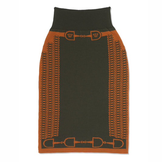 Snaffle Longline Skirt Olive/Chestnut