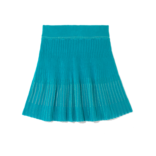 Mother of Pearl Fit and Flare Skirt Teal