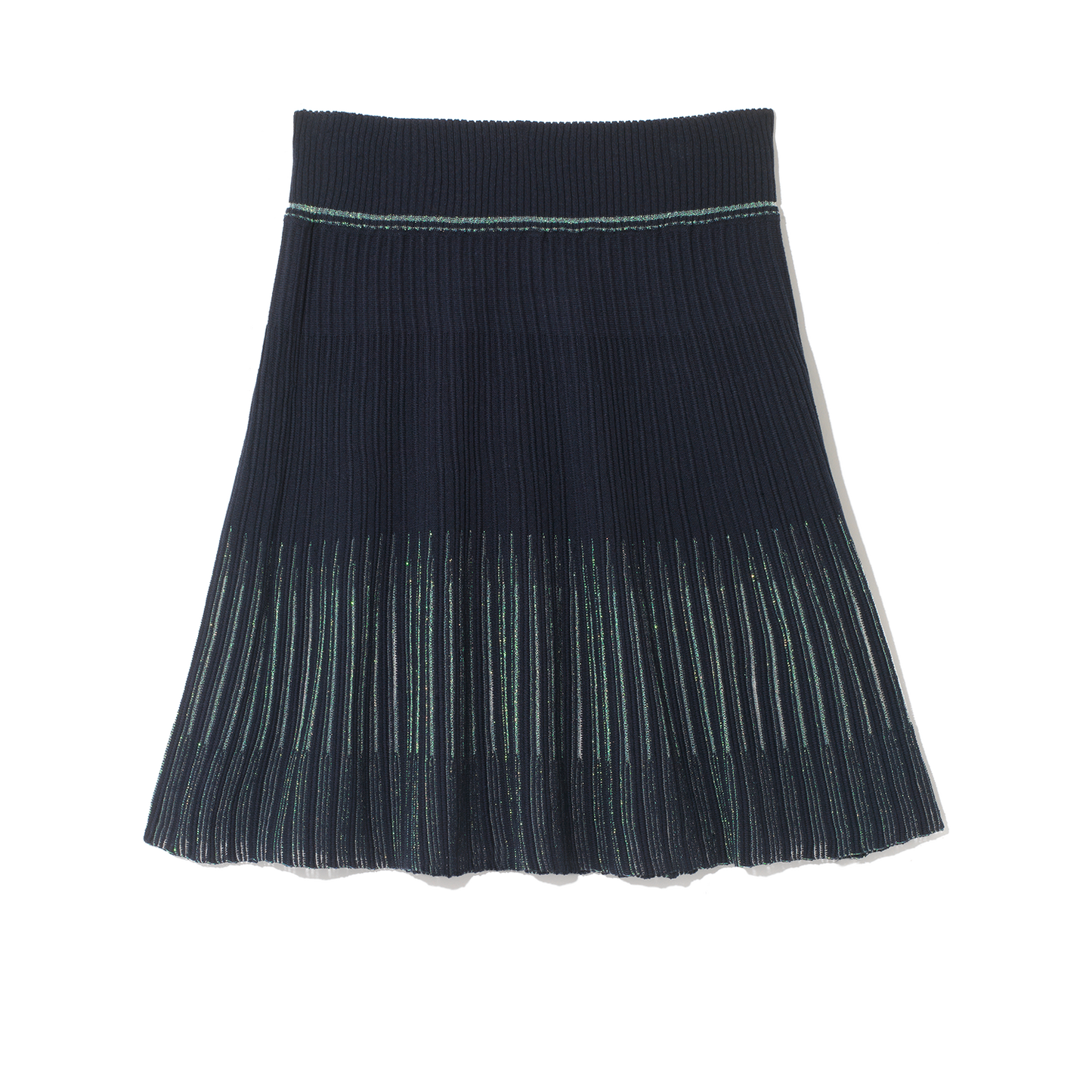 Mother of Pearl Fit and Flare Skirt Navy