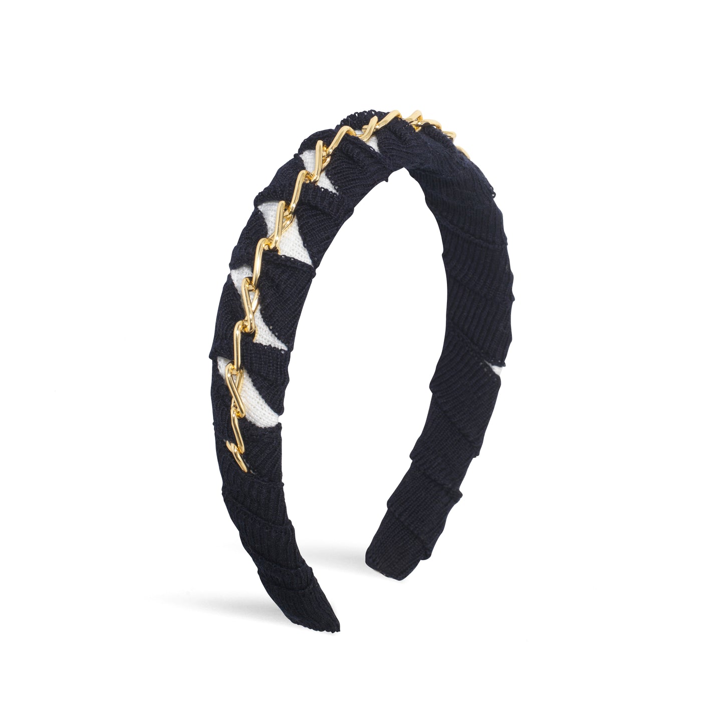 Twisted Chain Hairband Navy/White