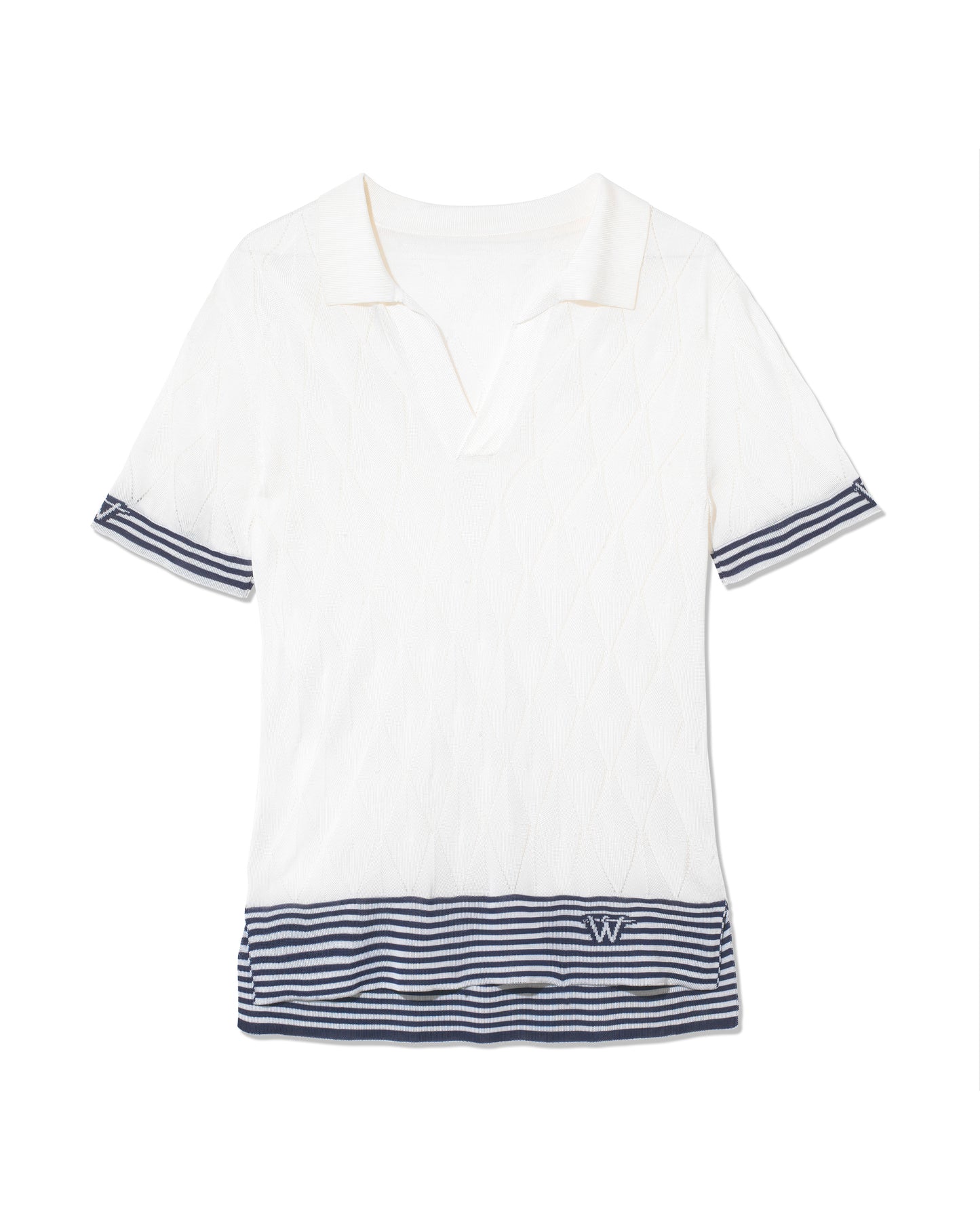 Diamond Polo Tee White