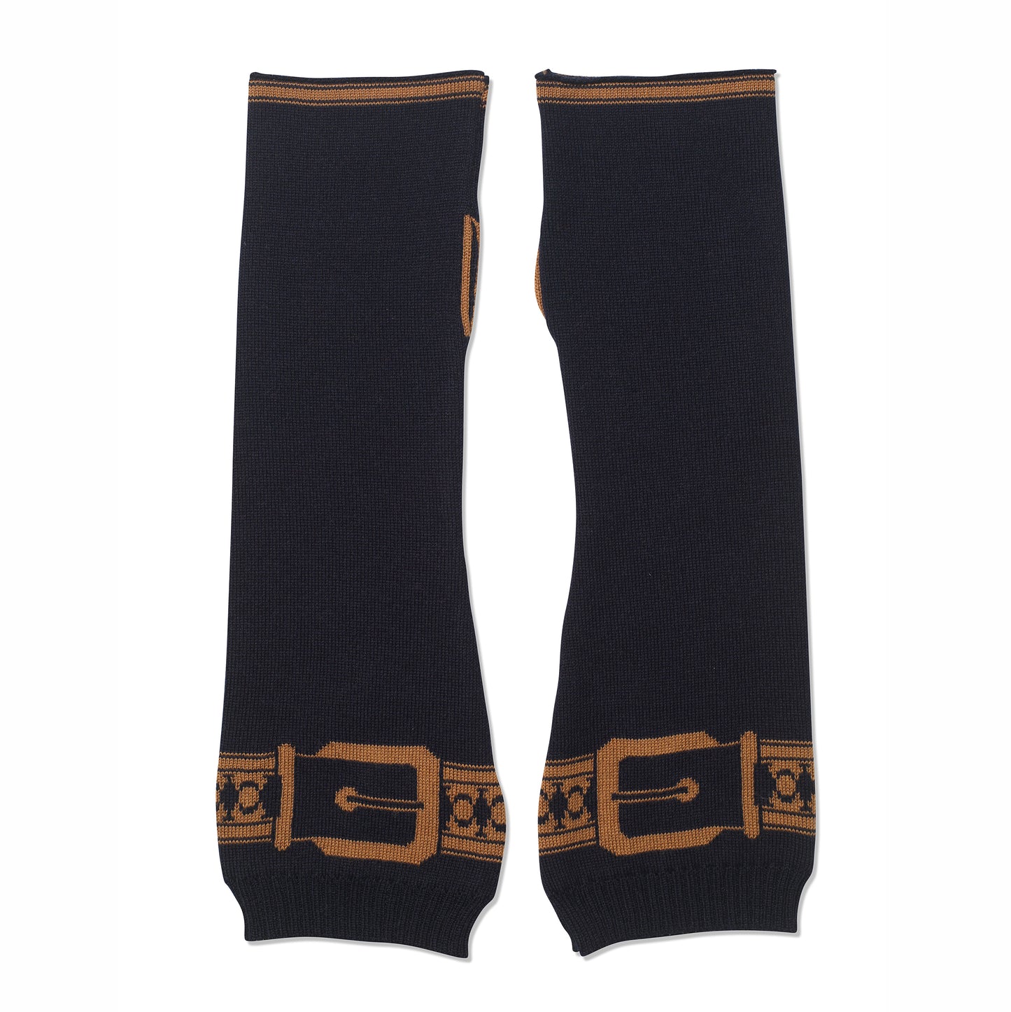 Snaffle Handwarmers Navy/Tan