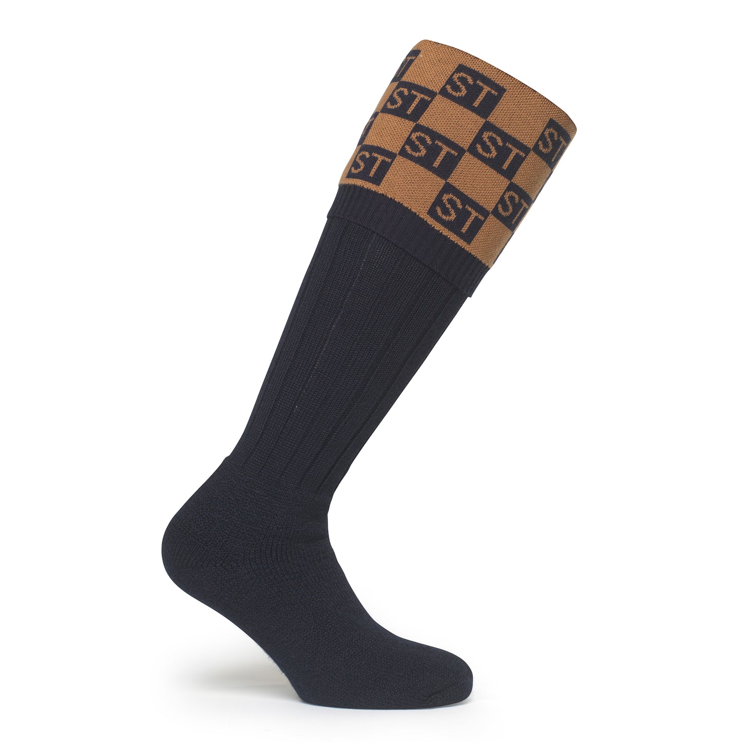 Squared Personalised Socks Navy/Tan