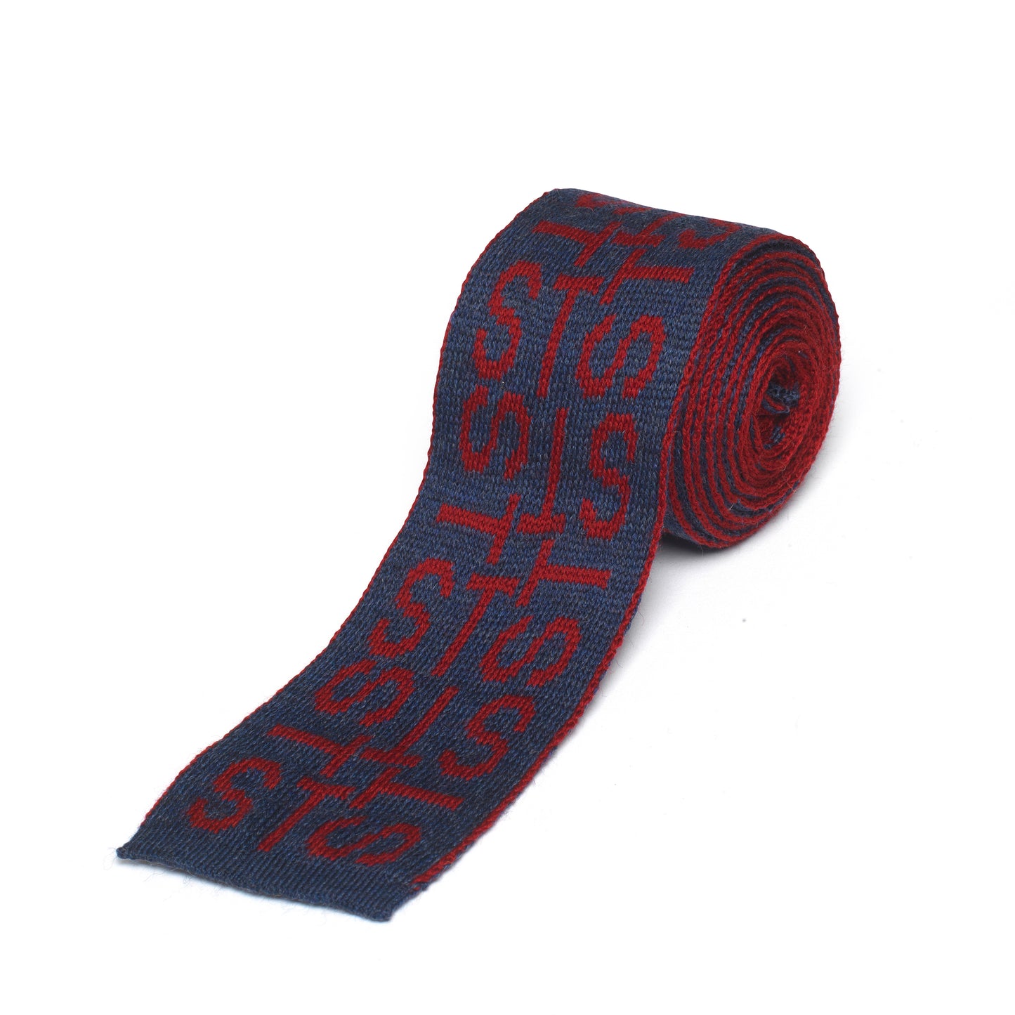 Monogram Pattern Tie Denim/Bordo