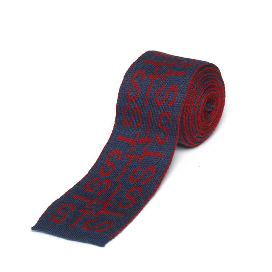 Monogram Pattern Tie Denim/Bordo