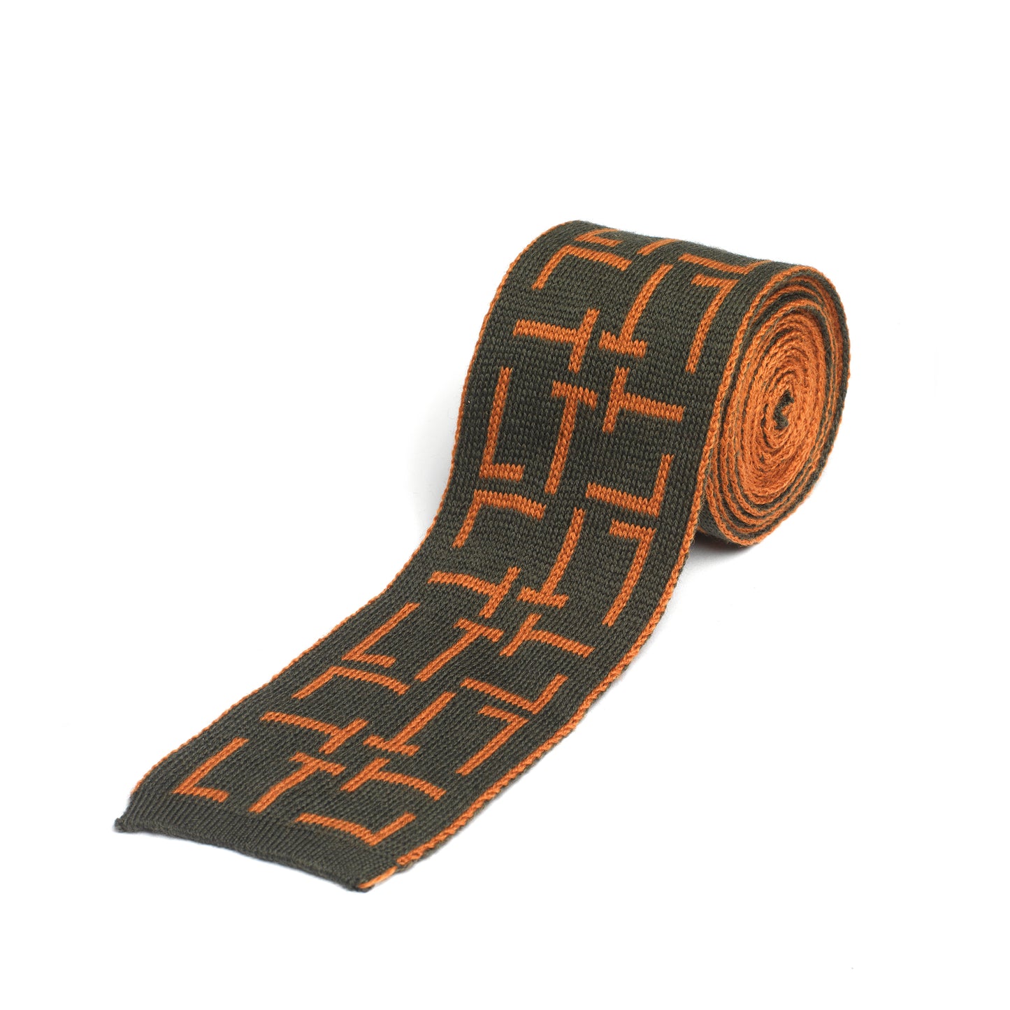 Monogram Pattern Tie Olive/Chestnut