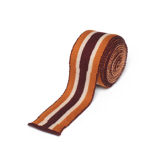 Classic Stripe Tie Plum/Taupe/Chestnut