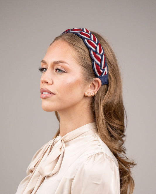 Patriotic Tri-colour Plait Hairband