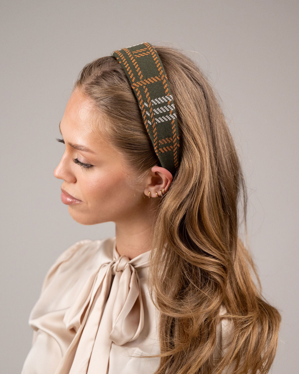 Highland Tartan Hairband Olive