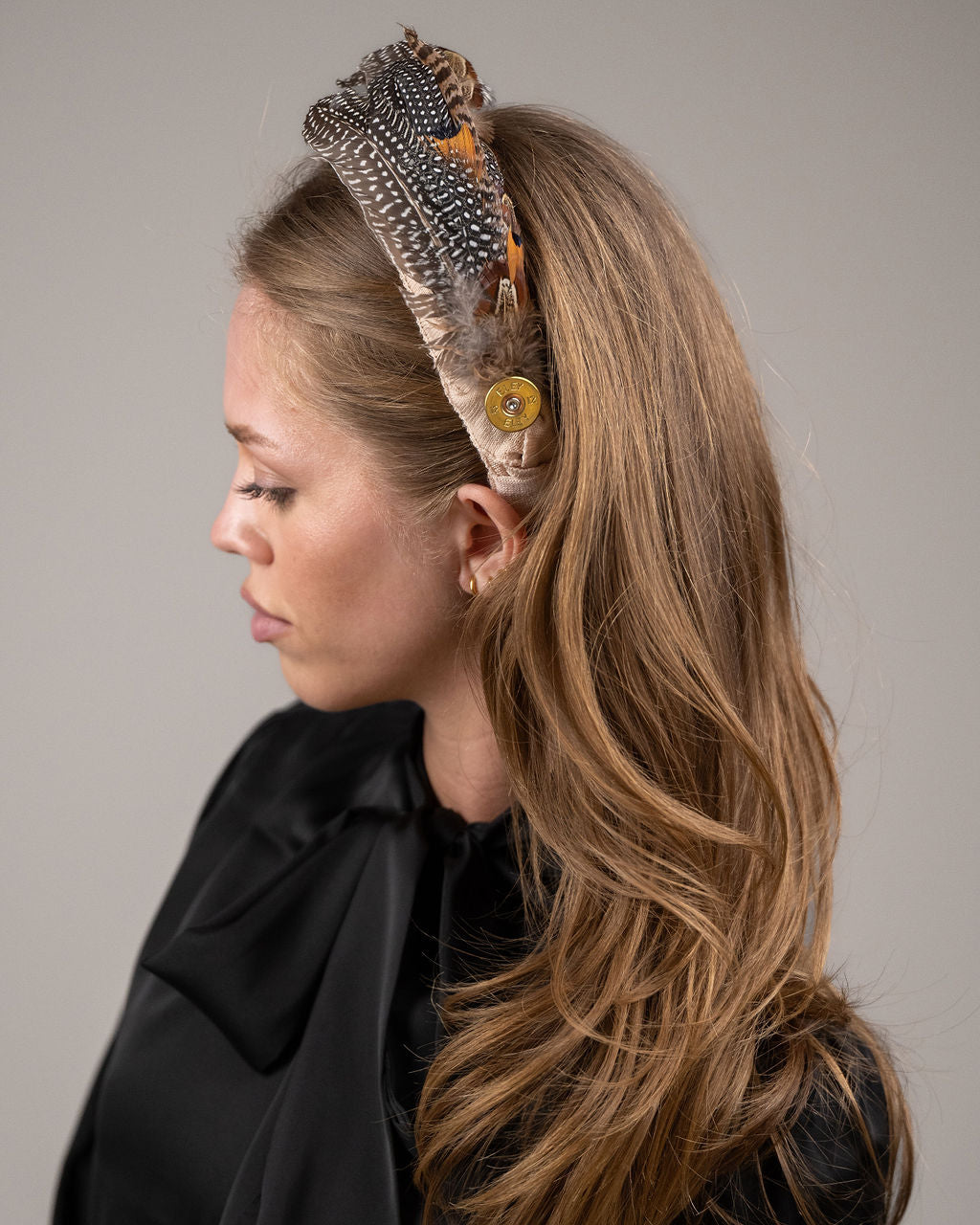 Harrier Feather Hairband Taupe