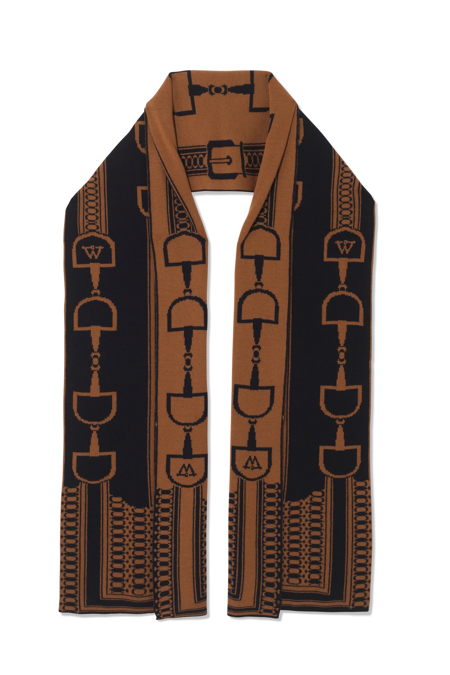 Snaffle Scarf Navy/Tan