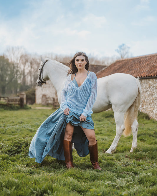 BLACK FRIDAY - Nottingham Lace Pull Over Blue