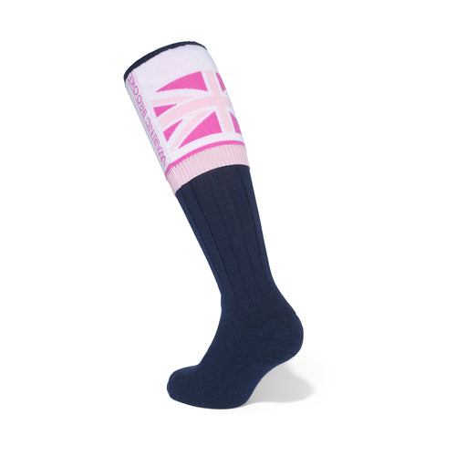 Pink Union Jack Flag Personalised Boot Socks