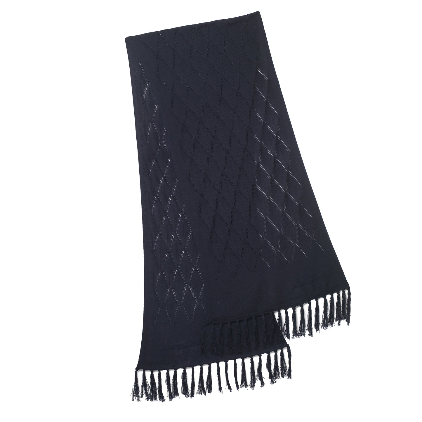 Argyle Lace Scarf Navy