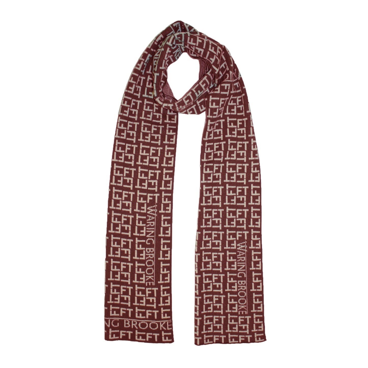Personalised Monogram Pattern Scarf Plum/Taupe